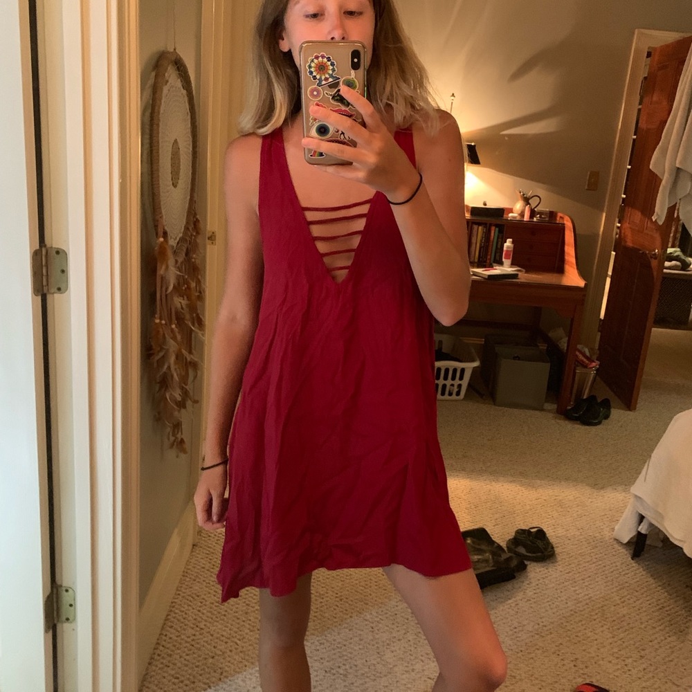 Burgundy dress